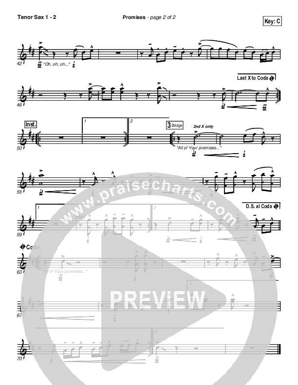 Promises Tenor Sax 1/2 (New Life Worship)