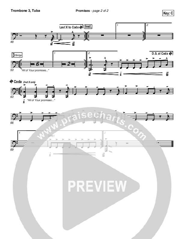 Promises Trombone 3/Tuba (New Life Worship)