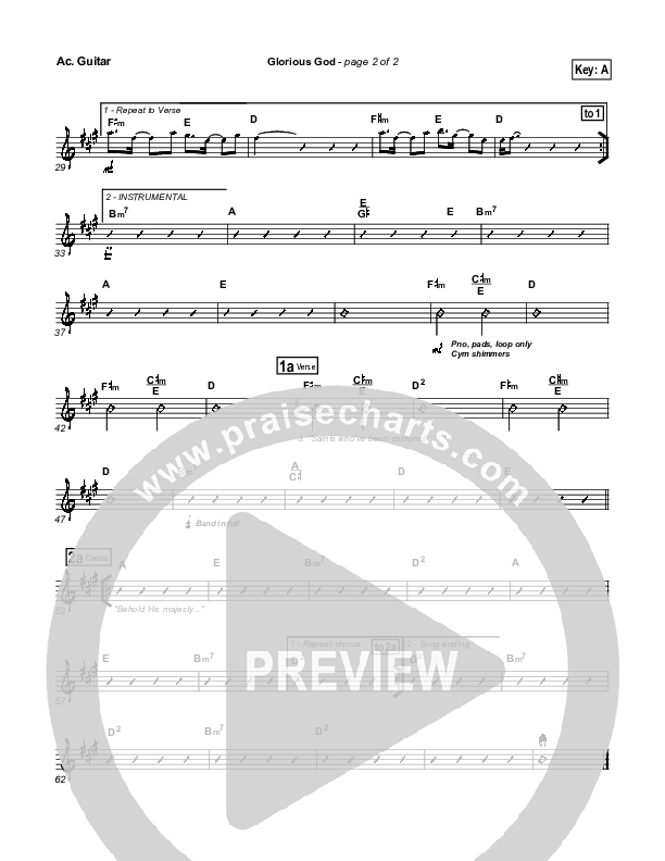 Glorious God Acoustic Guitar (New Life Worship)