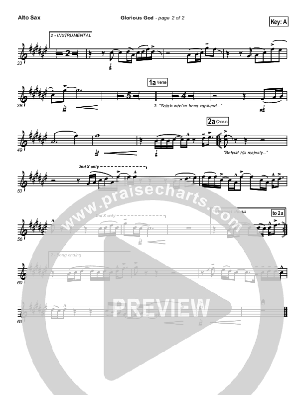 Glorious God Alto Sax (New Life Worship)