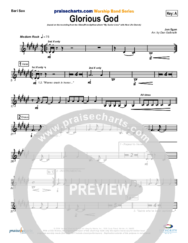 Glorious God Bari Sax (New Life Worship)