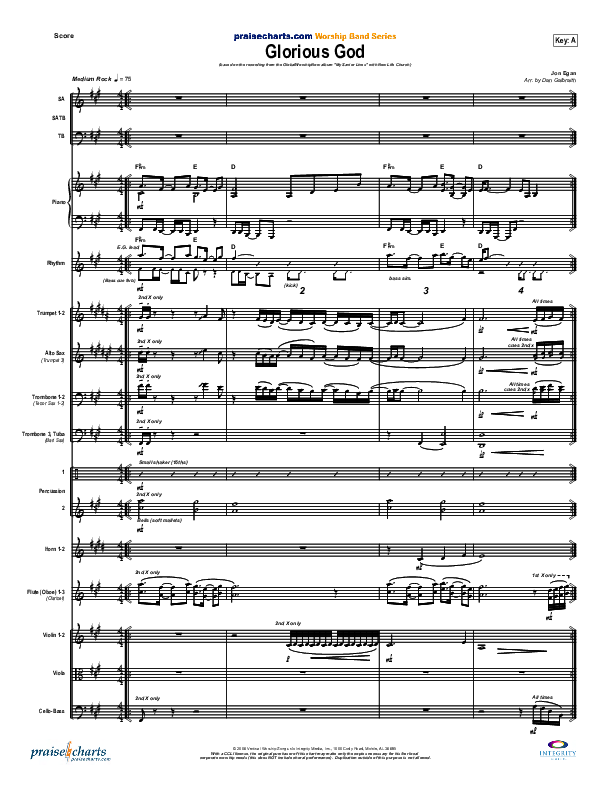 Glorious God Conductor's Score (New Life Worship)