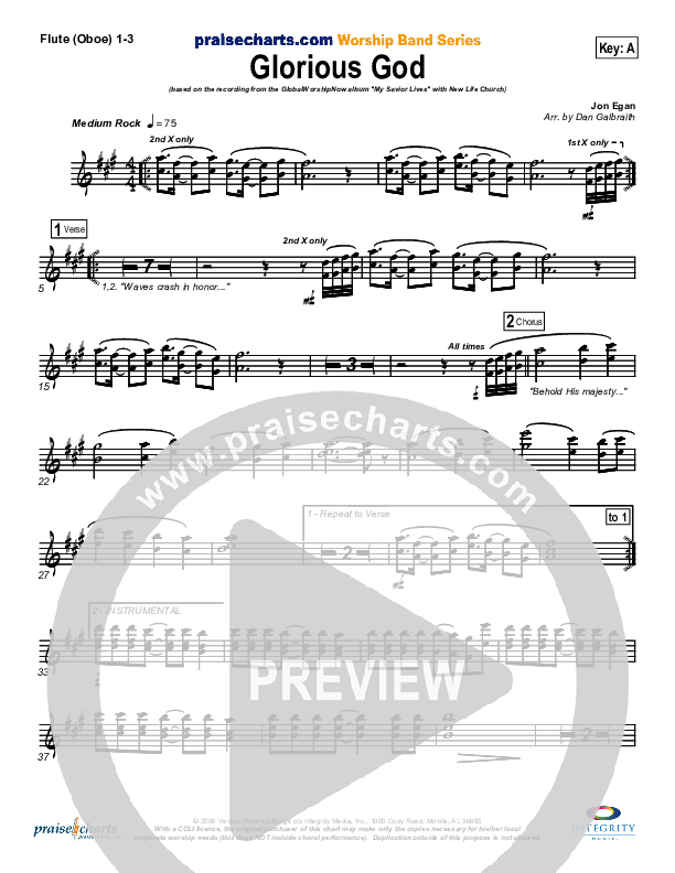 Glorious God Flute/Oboe 1/2/3 (New Life Worship)