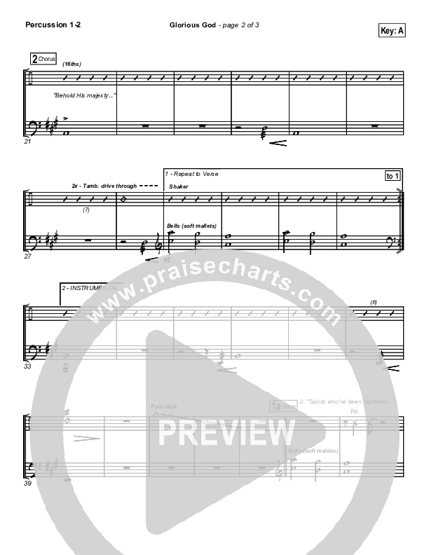 Glorious God Percussion 1/2 (New Life Worship)