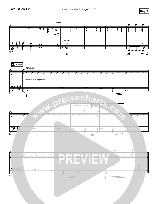 Glorious God Percussion 1/2 (New Life Worship)