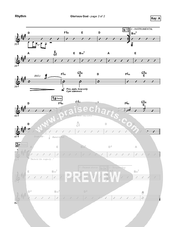 Glorious God Rhythm Chart (New Life Worship)