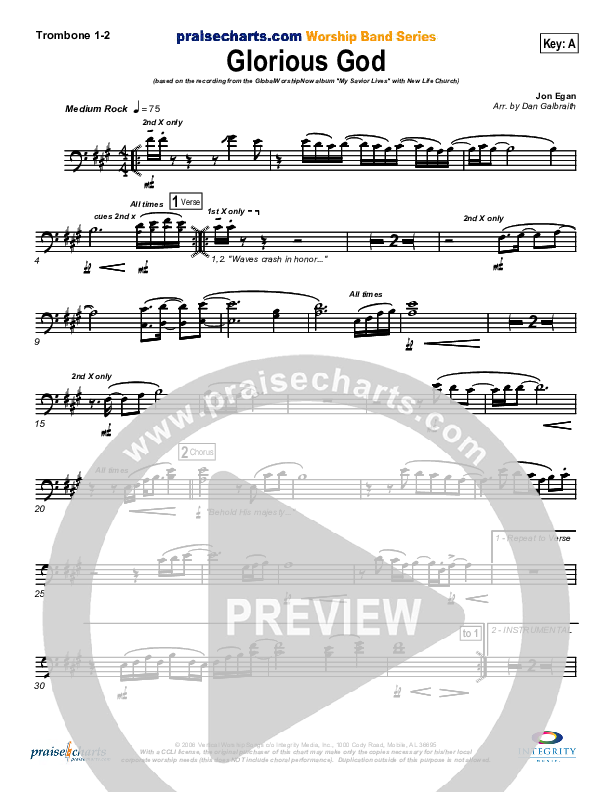 Glorious God Trombone 1/2 (New Life Worship)