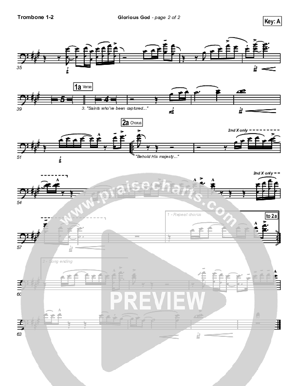 Glorious God Trombone 1/2 (New Life Worship)