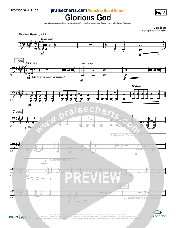 Glorious God Trombone 3/Tuba (New Life Worship)