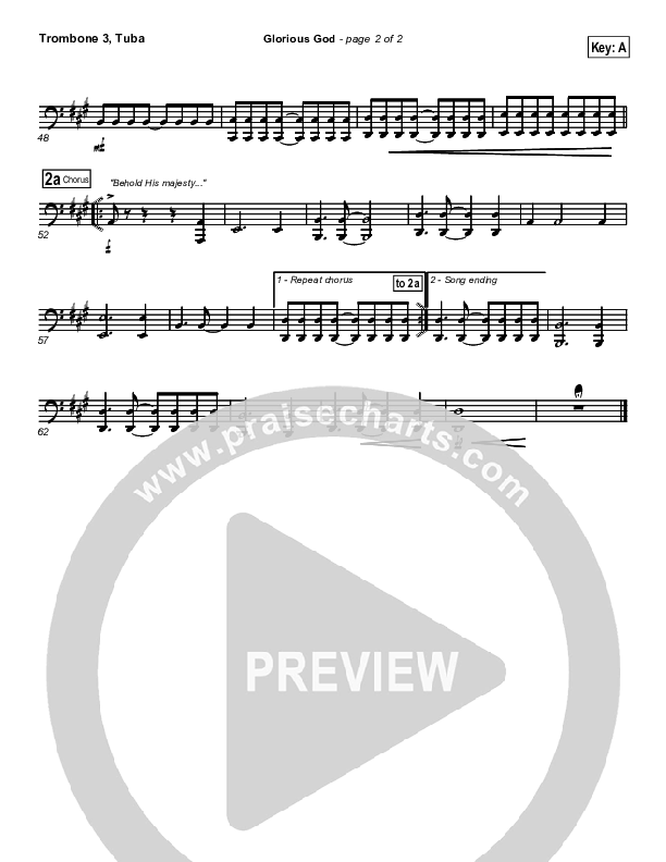 Glorious God Trombone 3/Tuba (New Life Worship)