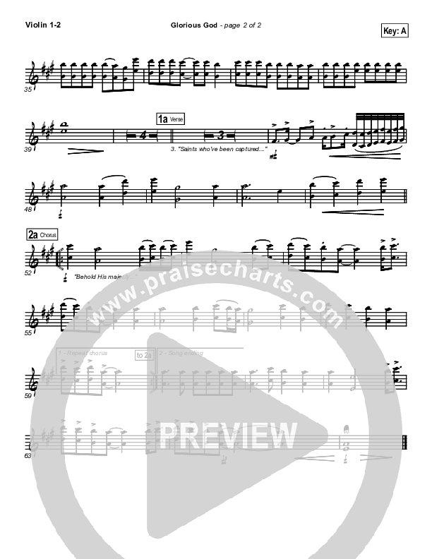 Glorious God Violin 1/2 (New Life Worship)