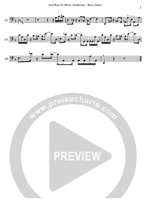 God Rest Ye Merry Gentlemen (Instrumental) Bass Guitar (David Arivett)