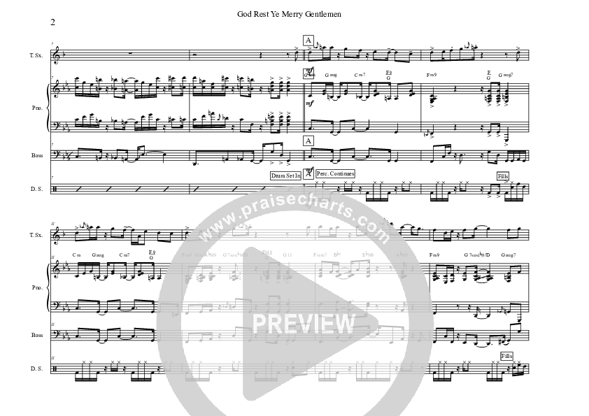 God Rest Ye Merry Gentlemen (Instrumental) Conductor's Score (David Arivett)