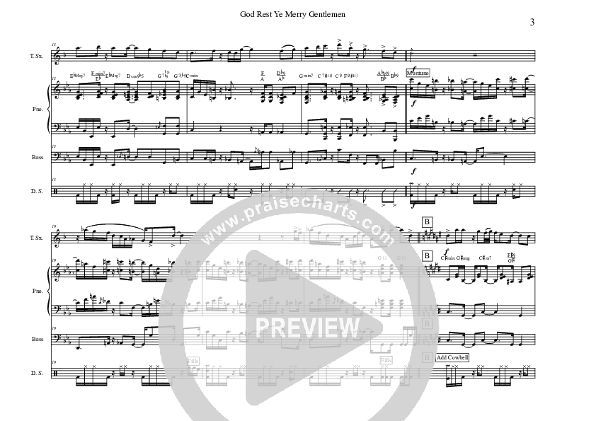 God Rest Ye Merry Gentlemen (Instrumental) Conductor's Score (David Arivett)