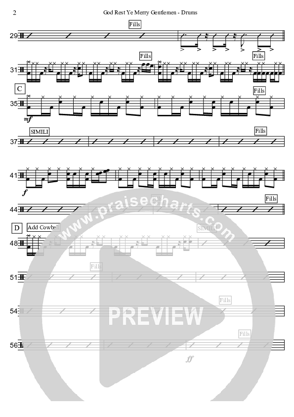 God Rest Ye Merry Gentlemen (Instrumental) Drum Set (David Arivett)