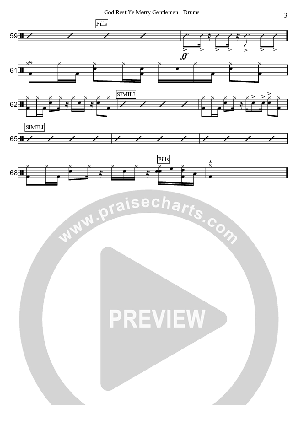 God Rest Ye Merry Gentlemen (Instrumental) Drum Set (David Arivett)