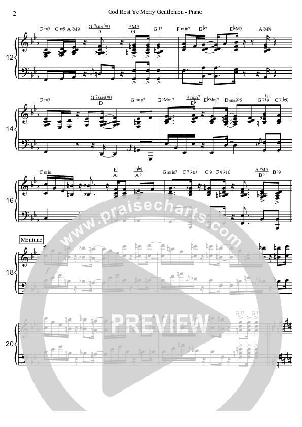 God Rest Ye Merry Gentlemen (Instrumental) Piano Sheet (David Arivett)