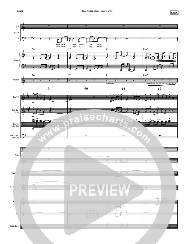 Live To Worship Conductor's Score (New Life Worship)
