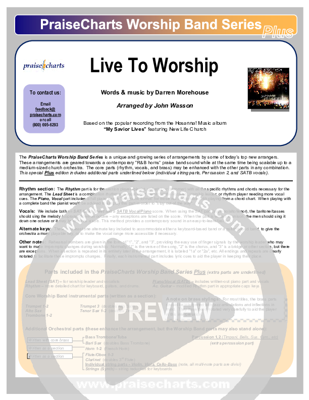 Live To Worship Orchestration (New Life Worship)