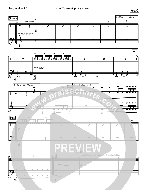 Live To Worship Percussion 1/2 (New Life Worship)