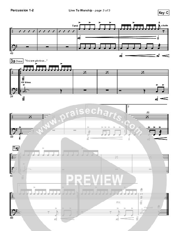 Live To Worship Percussion 1/2 (New Life Worship)