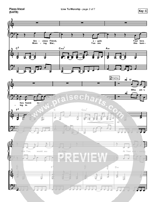 Live To Worship Lead & Piano (New Life Worship)