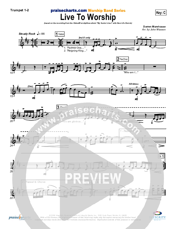 Live To Worship Trumpet 1,2 (New Life Worship)