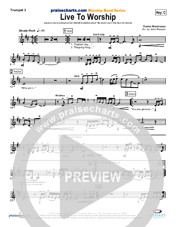 Live To Worship Trumpet 3 (New Life Worship)