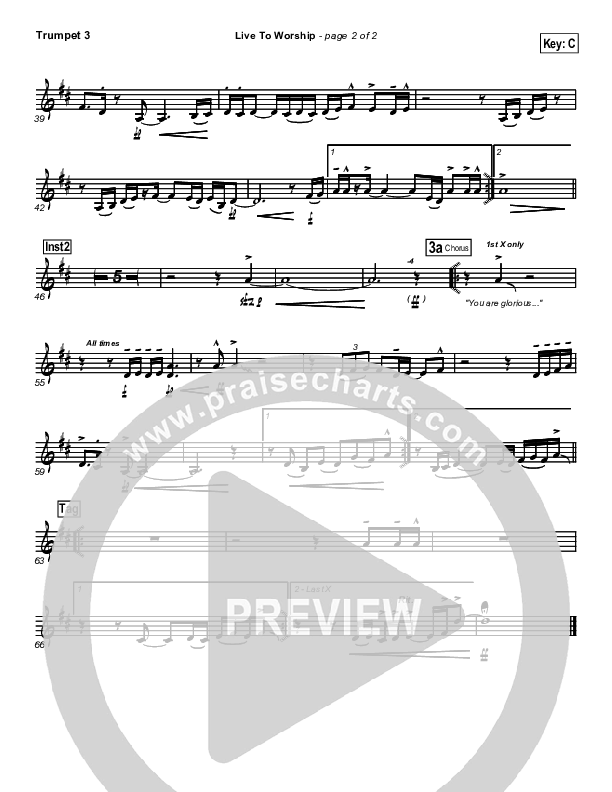 Live To Worship Trumpet 3 (New Life Worship)