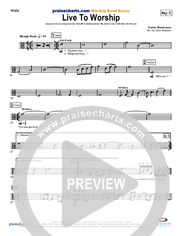 Live To Worship Viola (New Life Worship)