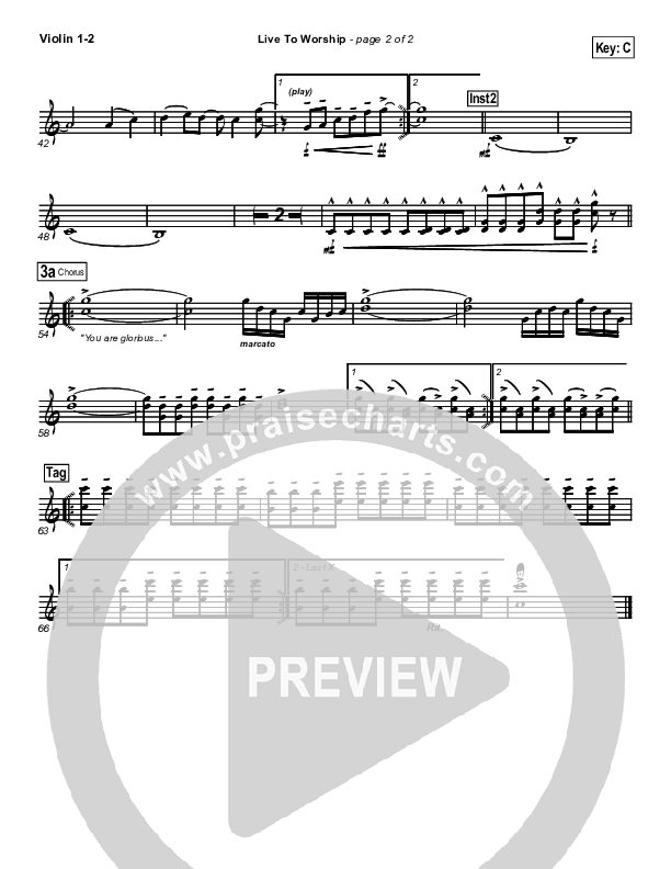 Live To Worship Violin 1/2 (New Life Worship)