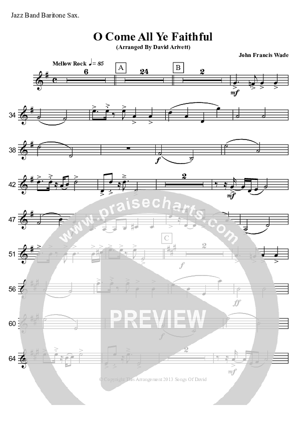 O Come All Ye Faithful (Instrumental) Bari Sax (David Arivett)