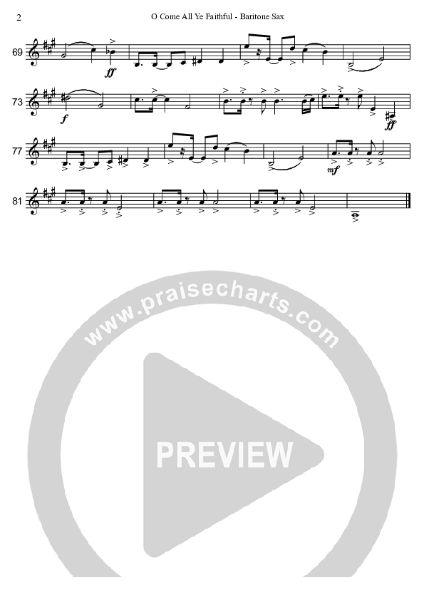 O Come All Ye Faithful (Instrumental) Bari Sax (David Arivett)