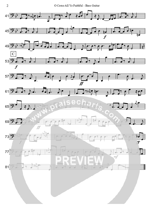 O Come All Ye Faithful (Instrumental) Bass Guitar (David Arivett)