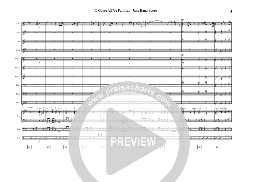 O Come All Ye Faithful (Instrumental) Conductor's Score (David Arivett)