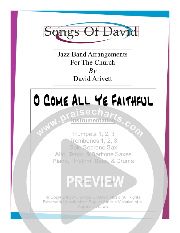 O Come All Ye Faithful (Instrumental) Cover Sheet (David Arivett)