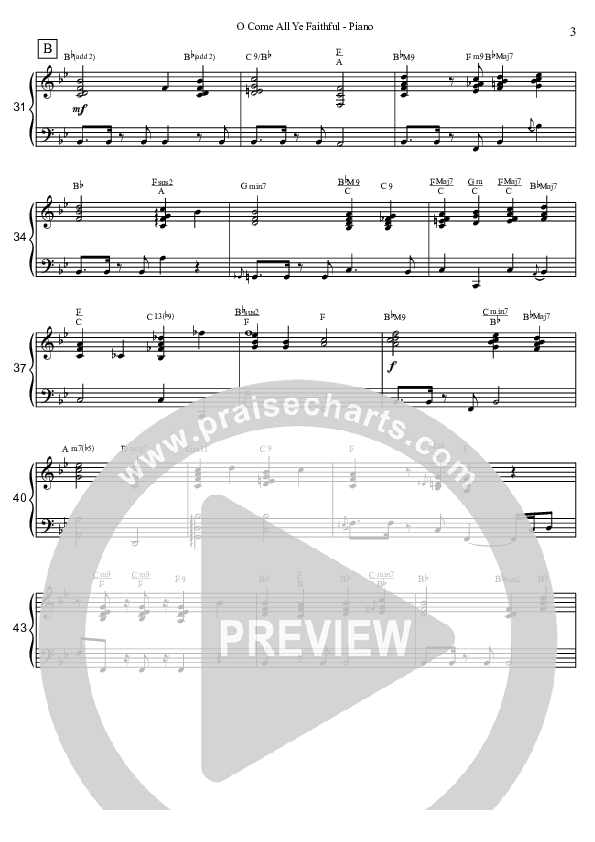 O Come All Ye Faithful (Instrumental) Piano Sheet (David Arivett)
