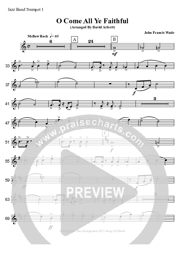 O Come All Ye Faithful (Instrumental) Trumpet 1 (David Arivett)