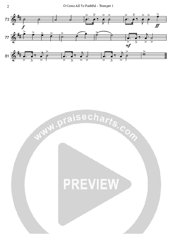 O Come All Ye Faithful (Instrumental) Trumpet 1 (David Arivett)