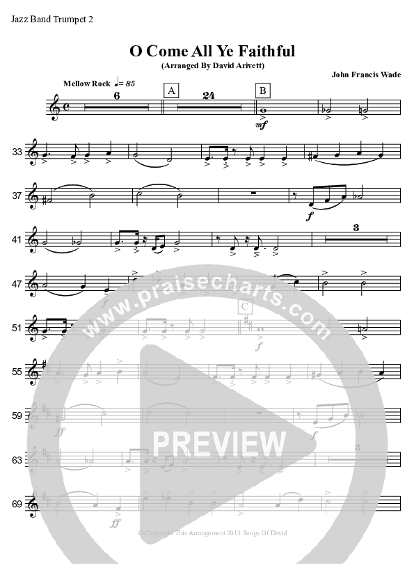 O Come All Ye Faithful (Instrumental) Trumpet 2 (David Arivett)