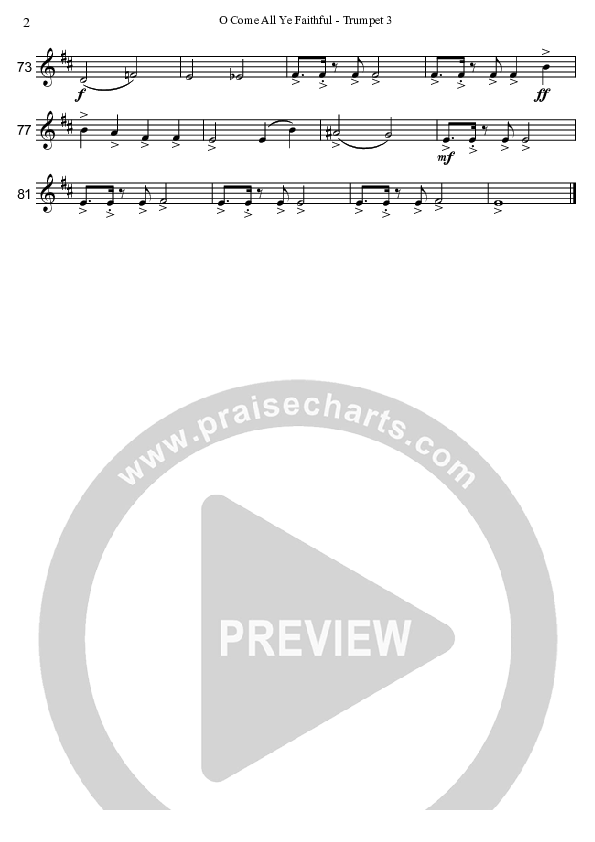 O Come All Ye Faithful (Instrumental) Trumpet 3 (David Arivett)