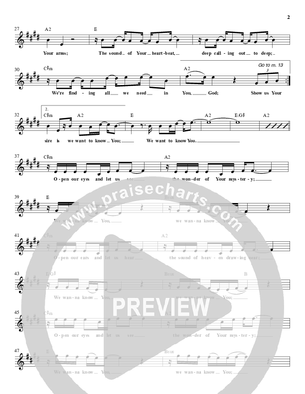 We Want To Know You Lead Sheet (Dustin Smith)