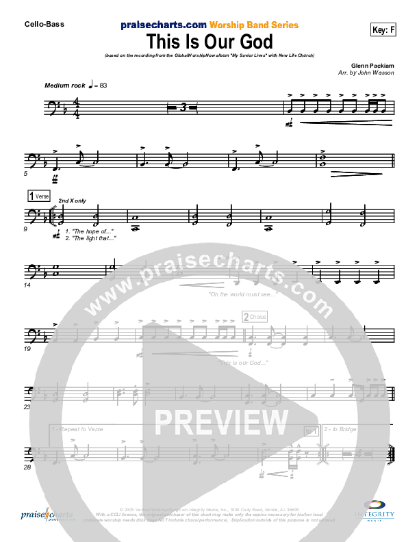 This Is Our God Cello/Bass (New Life Worship)