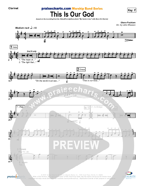 This Is Our God Clarinet (New Life Worship)