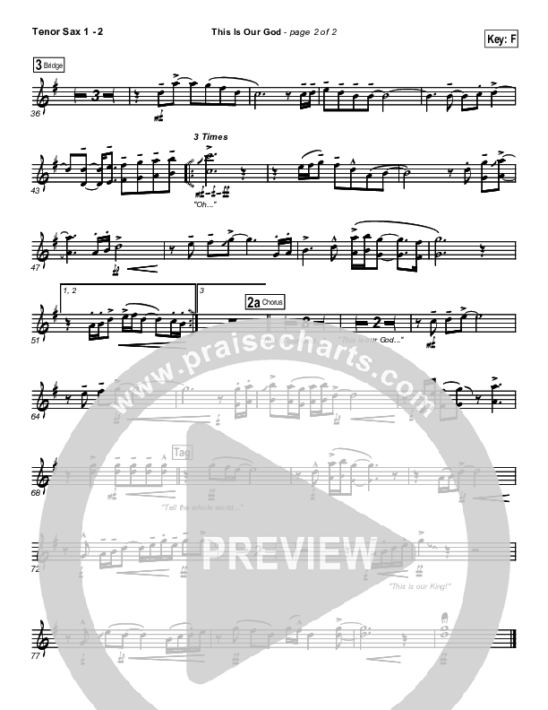 This Is Our God Tenor Sax 1/2 (New Life Worship)