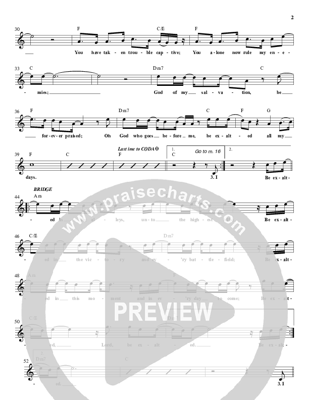 Be Exalted (In The Dust) Lead Sheet (Dustin Smith)