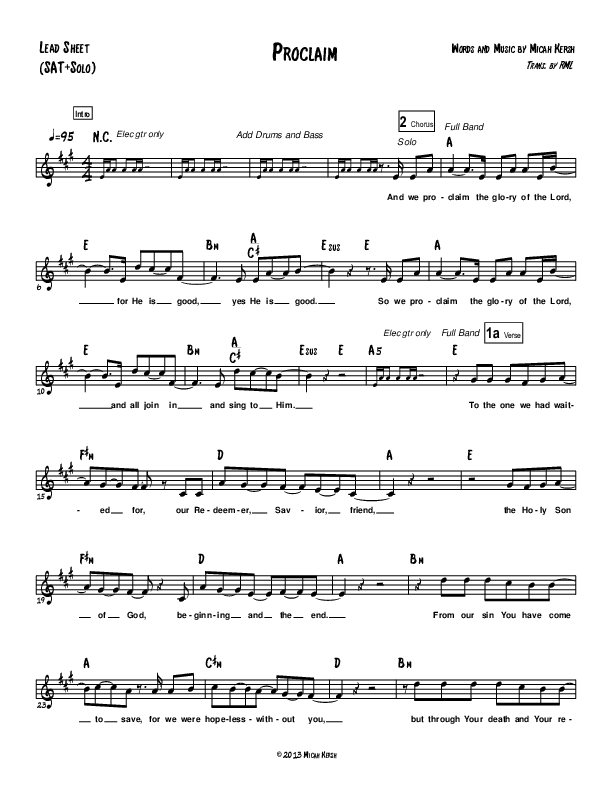 Proclaim Lead Sheet (Micah Kersh)