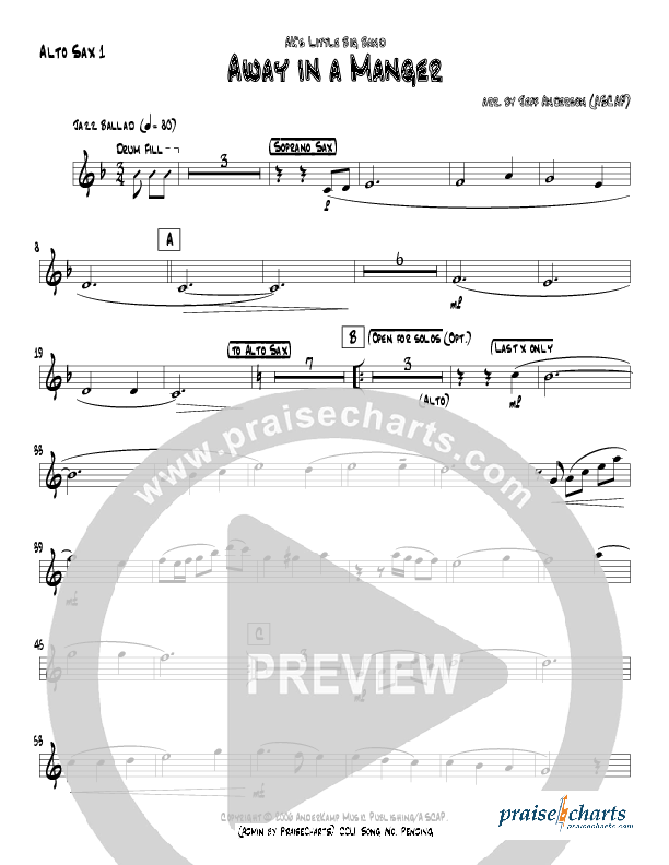 Away In A Manger (Instrumental) Alto Sax 1/2 (Jeff Anderson)