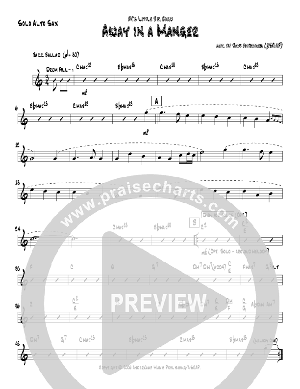 Away In A Manger (Instrumental) Alto Sax 2 (Jeff Anderson)