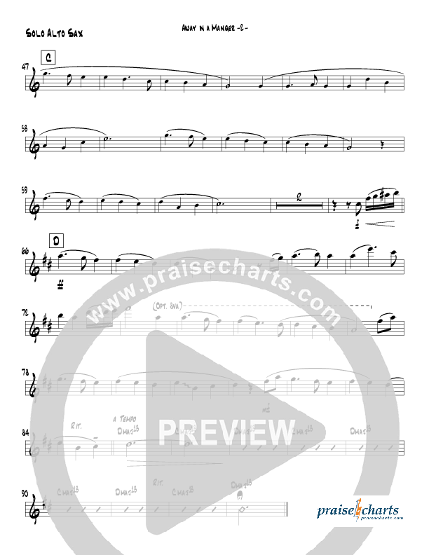 Away In A Manger (Instrumental) Alto Sax 2 (Jeff Anderson)
